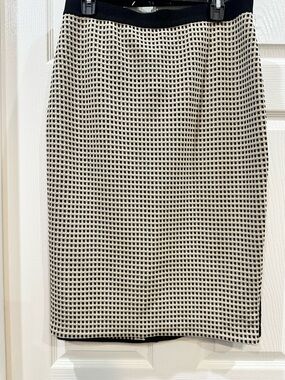 Alfani Black and Cream Woven Pencil Skirt